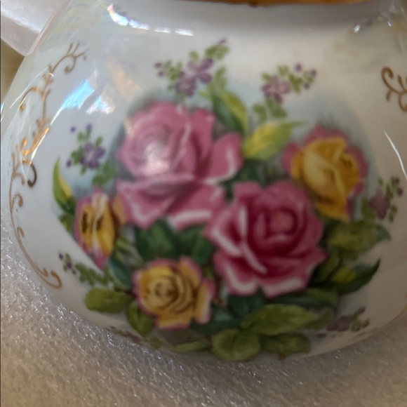 Antique Floral Teapot with Gold Accents - Picture 7 of 11
